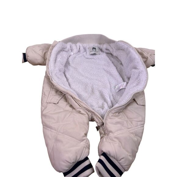 Mothers's Bear Quilted Puffer Snowsuit One Piece Fleece Lined Baby sz 9-12 mo - Picture 2 of 5